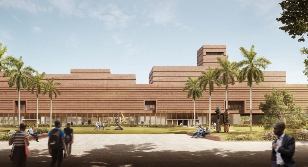 Main entrance of Edo Museum of West African Arts by Adjaye Associates