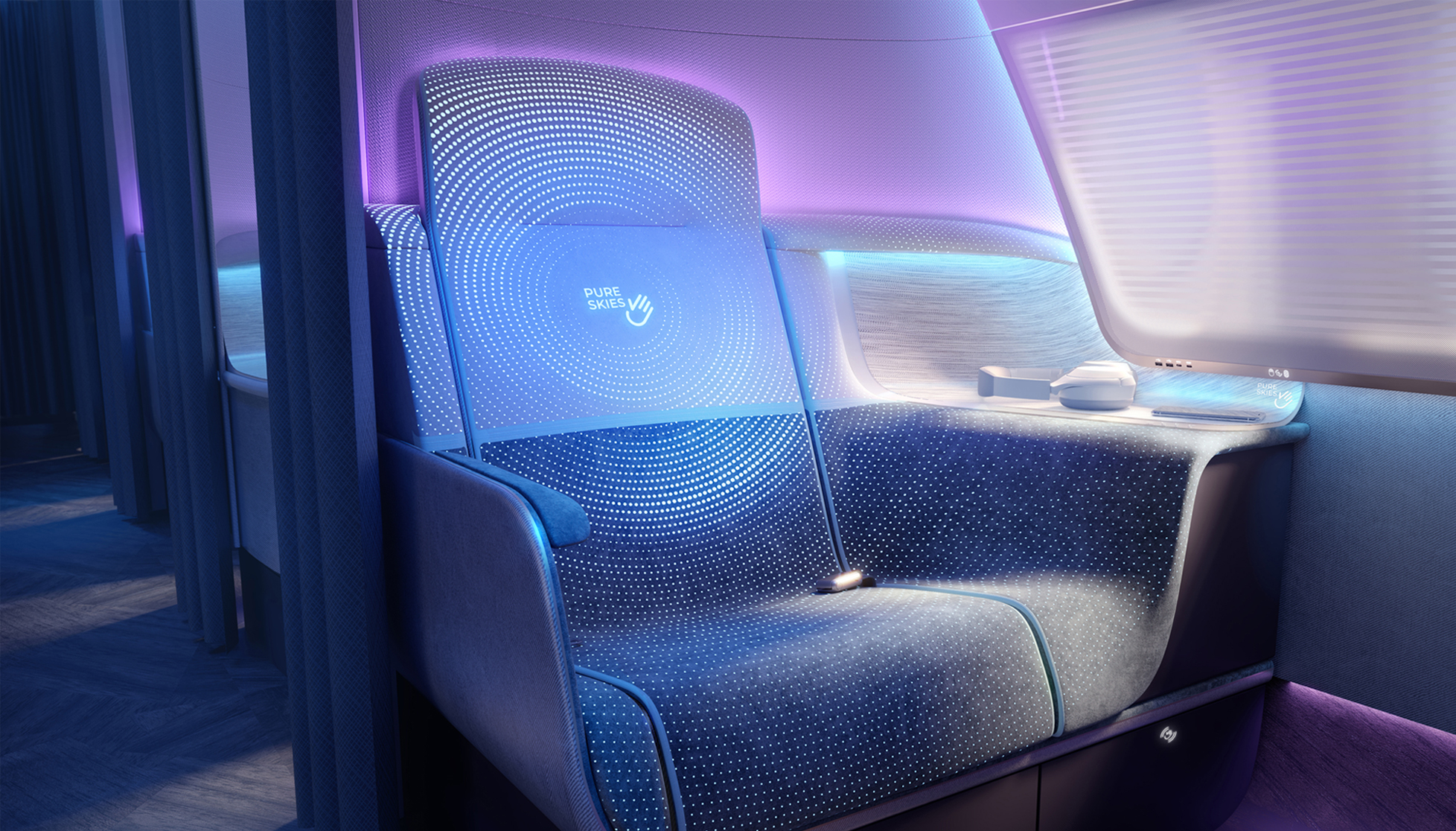 PriestmanGoode has designed a new concept for airline seats called PureSkies.