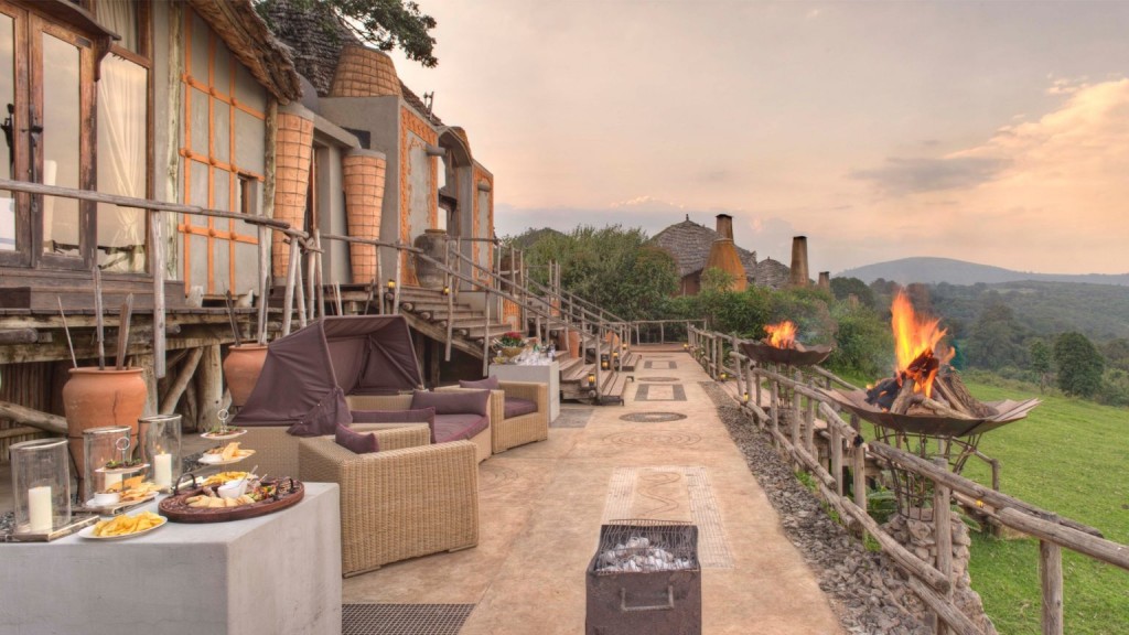 Guest area at the luxury Ngorongoro Crater Lodge