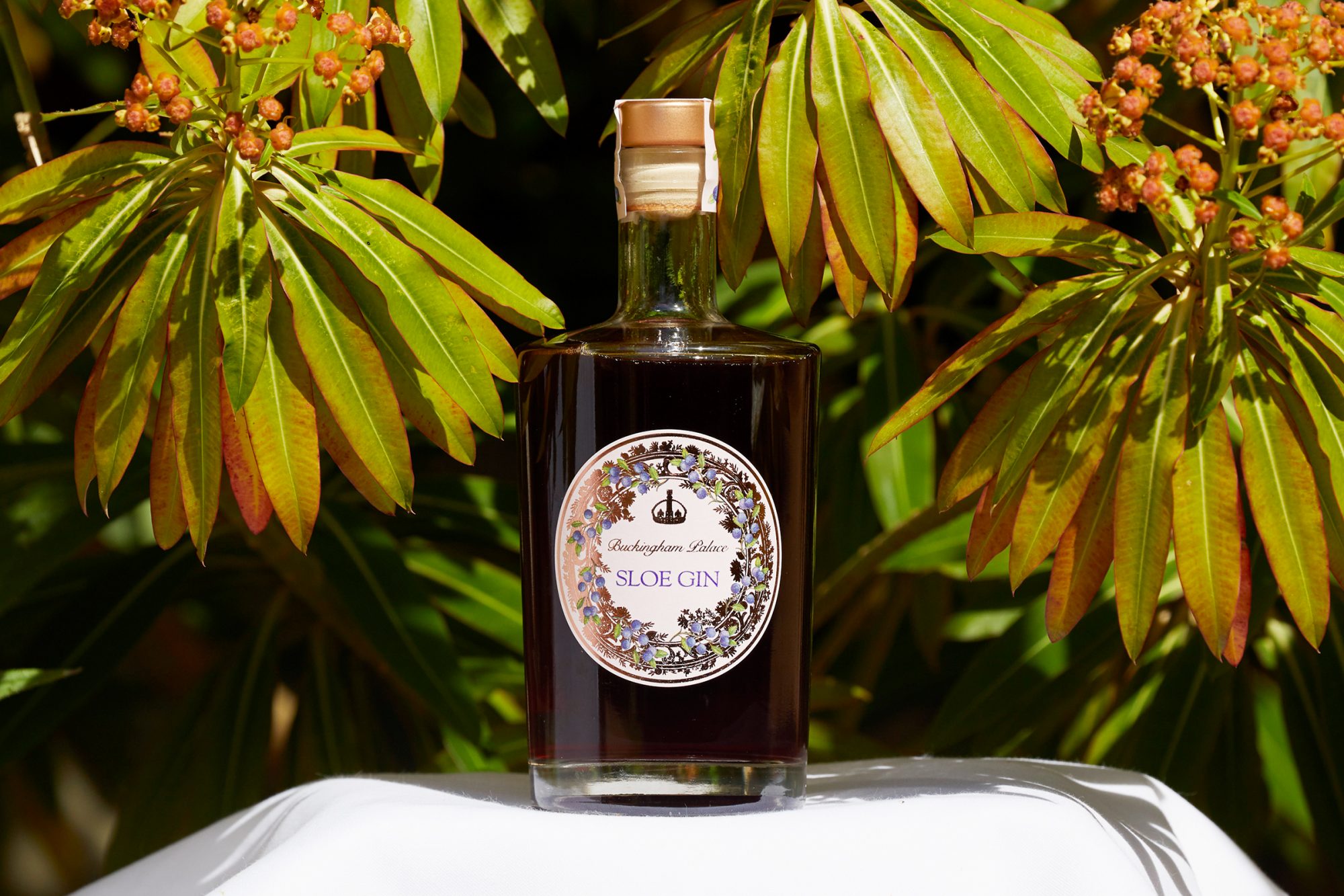 The sloe gin is made on the grounds of Buckingham Palace