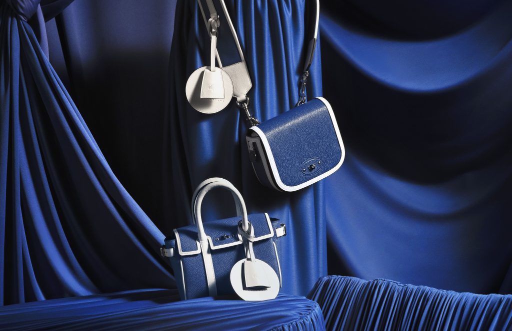 The Bayswater and Darley models from the Mulberry and Richard Malone collection in blue