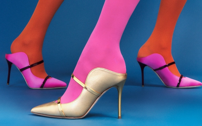 Feet of models in Malone Souliers pumps