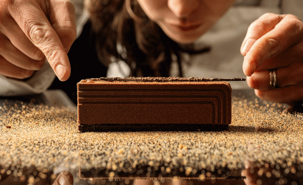 Nina Métayer making a pastry