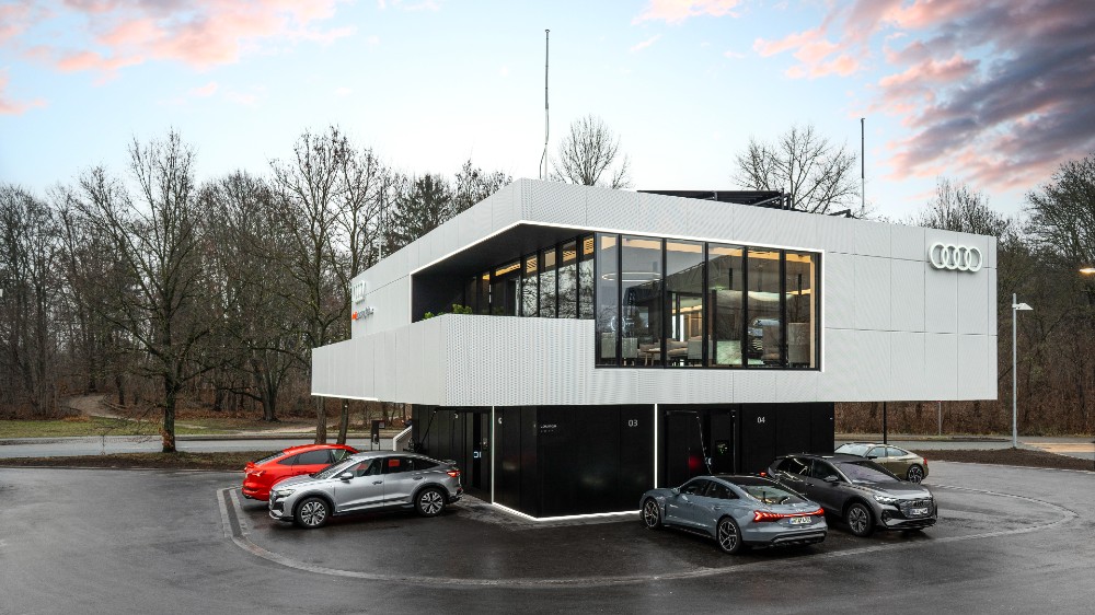 Image showing the exterior of Audi luxury charging hub