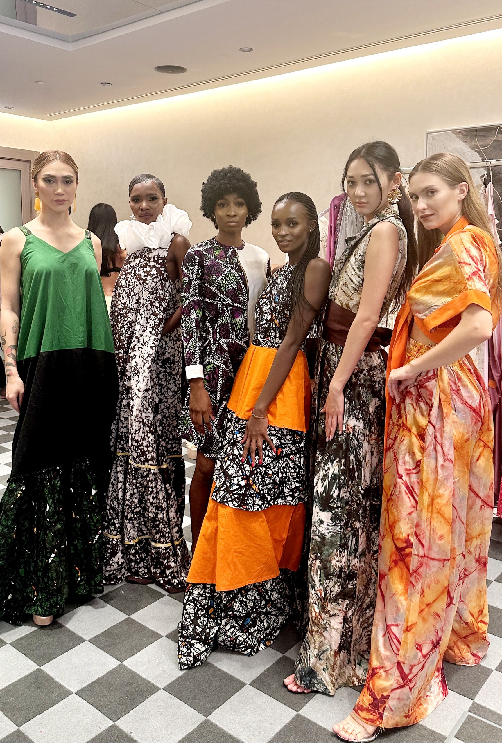 Models in Osalu Couture at the Network of Fashion show in Dubai